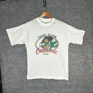 Vintage 80s Single Stitch Tee Crazy Gator Cantina Cozumel T Shirt Men's Large